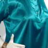Divya - Silky Peacock Blue Tabbed Sleeve Blouse - Image 5