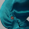 Divya - Silky Peacock Blue Tabbed Sleeve Blouse - Image 2