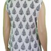 Indira - Sleeveless White and Black 100% Cotton Top - Image 2
