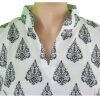 Indira - Sleeveless White and Black 100% Cotton Top - Image 4