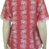 Padma - Red and White Lotus Patterned Short Sleeved Cotton Top - Image 2