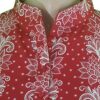 Sheela- Red and White Lotus Patterned 3/4 Sleeve Cotton Top - Image 4