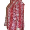 Sheela- Red and White Lotus Patterned 3/4 Sleeve Cotton Top - Image 3