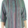 Siri - Blue Stripe Top with Nehru Collar