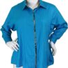 Eve - Blue Cotton Oxford Dress Shirt