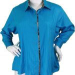 Eve - Blue Cotton Oxford Dress Shirt
