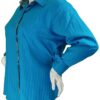 Eve - Blue Cotton Oxford Dress Shirt - Image 3