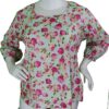 Aiyana - Long Sleeved Pale Green Rose Covered Blouse