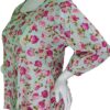 Aiyana - Long Sleeved Pale Green Rose Covered Blouse - Image 2