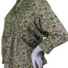 Uma - Green and Yellow Floral 3/4 Sleeve Cotton Top - Image 3