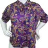 Qira - Purple Paisley Pussy Bow Blouse