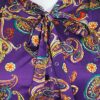 Qira - Purple Paisley Pussy Bow Blouse - Image 5
