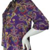 Qira - Purple Paisley Pussy Bow Blouse - Image 3