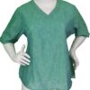 Rani - Green Linen V-Neck Top
