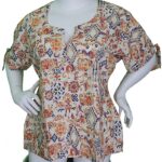 Ola - Short Sleeved Blouse w/Tie Sleeves