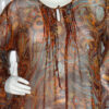 Ann - Brown and Turquoise Paisley Chiffon Blouse
