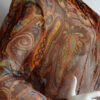 Ann - Brown and Turquoise Paisley Chiffon Blouse - Image 4